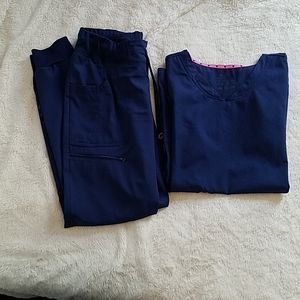 Navy Heart Soul scrub set
